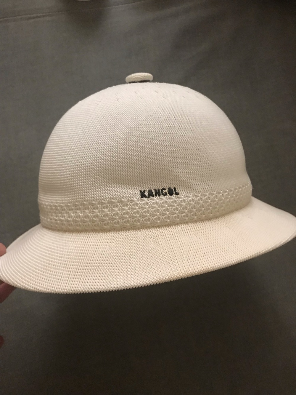 Vintage Kangol Off-White Tropic Snipe Bucket Hat